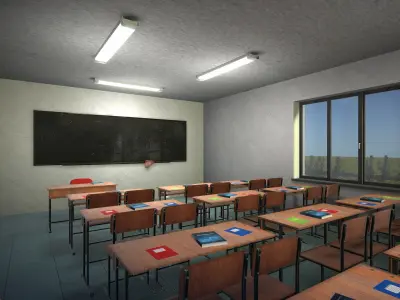 School - full pack Low-poly 3D model