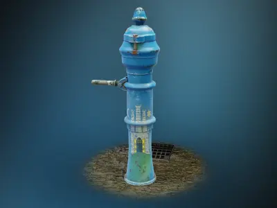 Drinking Fountain Low-poly 3D model order