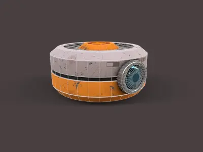 Old Robot Head V3 Low-poly 3D model