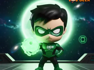 Mini Geek Green Lantern Chibi 3D print model