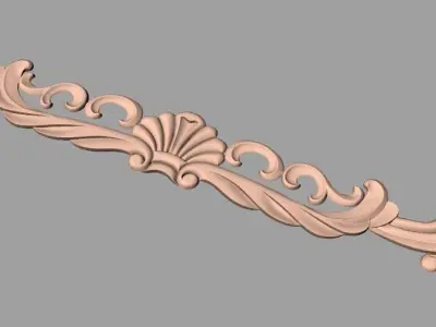 Door design 3D relief model STL format file for CNC carving E675 3D model