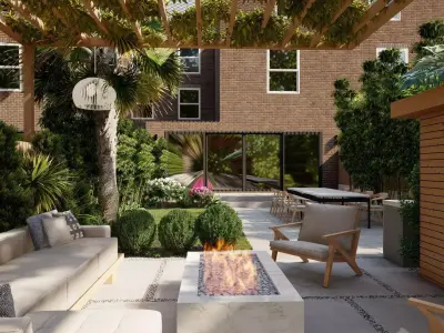 3D Exterior Scene 3D model design garden and landscape 3D model 7