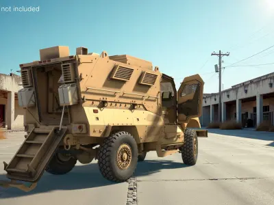  Military Armored Vehicle Sandy Rigged for Maya 