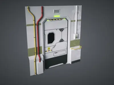 Lab Sci Fi Door Low-poly 3D model