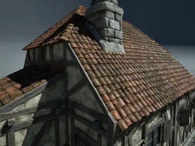 Medieval House 07 Game Ready Low-poly 3D model