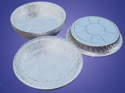 Round Aluminum Mold - Foil tray Low-poly 3D model