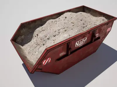 Construction Dumpster with Debris 3D model