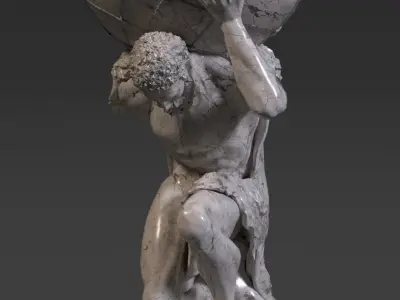 Atlas Statue Low-poly 3D model