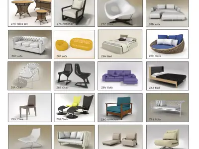 20 - Furniture pack N2 3D model