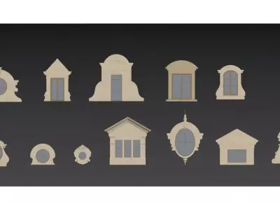 European-style window casing 3D model