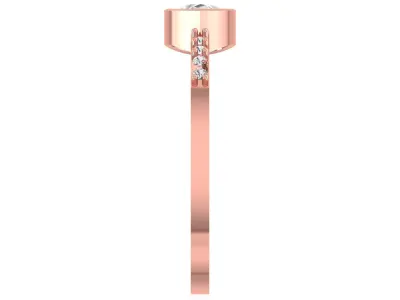 Solitaire Women Light Weight Pear Stone Band Ring 3D print model get