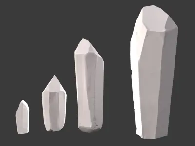 modular amethyst asset for lowpoly games Low-poly 3D model