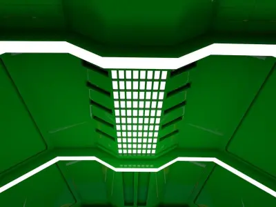 sci fi corridor 3D model 7