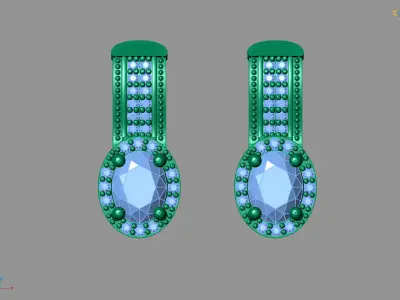Women Earrings 3DM STL Womens Earring Renders 3D print models   3D print model