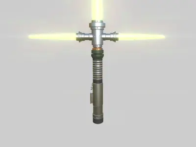Star Wars Lightsaber Crossguard 05 Yellow - SciFi Weapon Low-poly 3D model