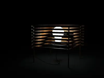 Japanese Wood Lantern 3D model
