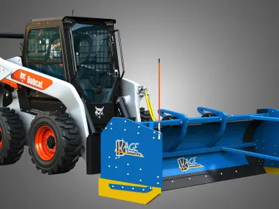 S76 Skid Steer Loader - Kage SnowFire Plow System 3D model