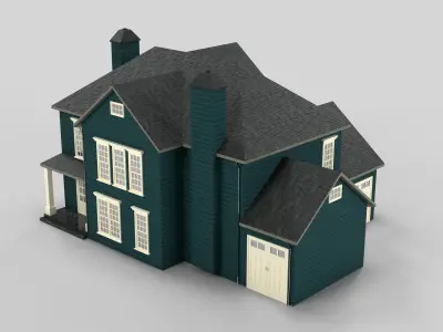 British House Design 17T3  Low-poly 3D model