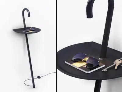 Floor lamp with shelf 3D model