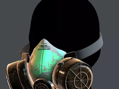 Gas mask helmet 3d model scifi Low-poly Low-poly 3D model Low-poly 3D model