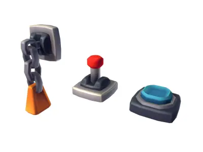Cube World Switch n Lever - Proto Series Low-poly 3D model