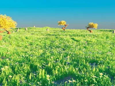 Cartoon field 3D model