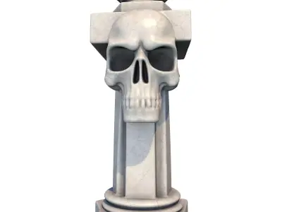 Temple Stone Skull Pillar 3 3D print model
