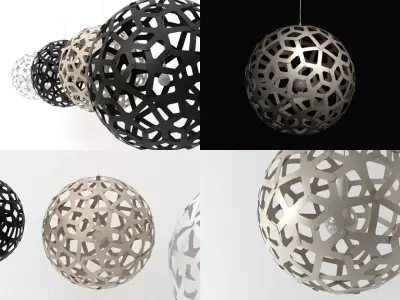 C four pendant lights 3D model