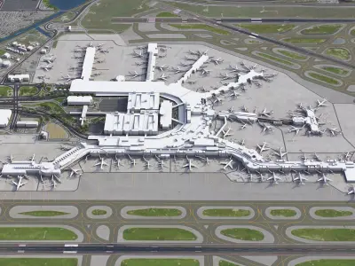 Miami - International Airport - MIA Low-poly 3D model