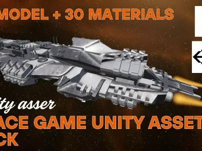 Space Game Unity Asset Pack Low-poly 3D model