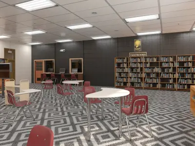  Large School Library 
