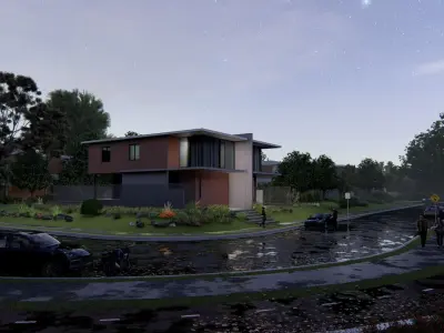 Casa Scene-villa-modern house 3D model 23