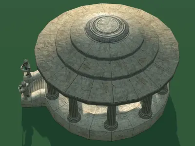 Tomb of Veteran Warrior Low-poly 3D model