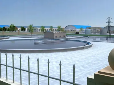 Sewage treatment plant 3D model