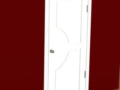 Door-1 open door on wall 3D model