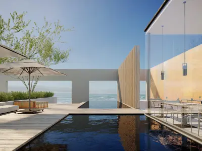 Corona - C4D Scene files - Resort Exterior 3D model