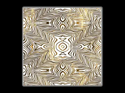 Tile with golden ornament 3D model