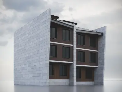 Modern Residential Building 017 3D model