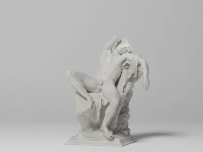 Barberini Faun Sculpture VR AR Mobile-ready Game-ready Low-poly 3D model