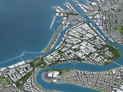 Trondheim  Low-poly 3D model