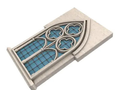 Gothic Window 3D model 12