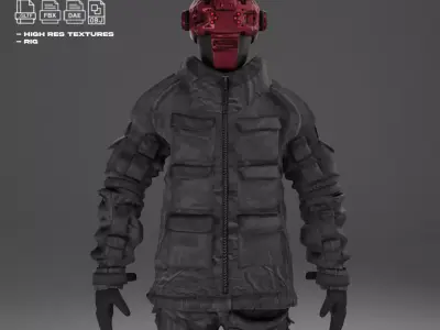 Scifi Character - Cyberpunk Mercenary 3D model