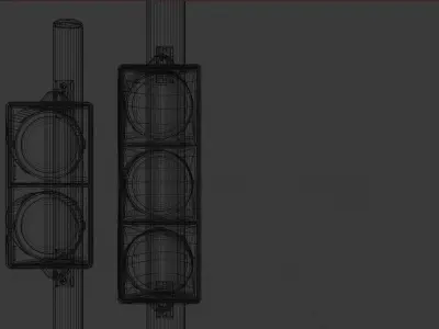  2 Traffic Lights 3D model