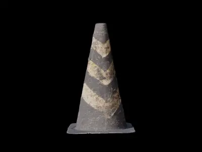 Old Safety Cone Color Cone 3D model