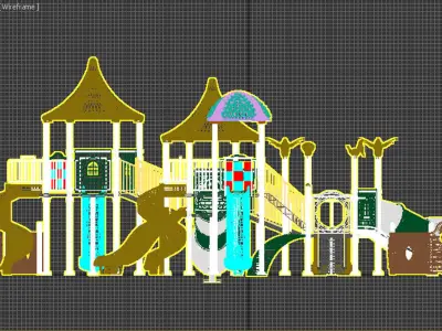 High detailed 3D Ship Themed model playGround kindergarten set 3D model