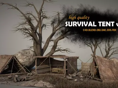 Survival Tent v8 3D model
