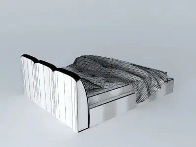 bed with light shining Free 3D model