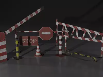 Barriers pole Low-poly 3D model