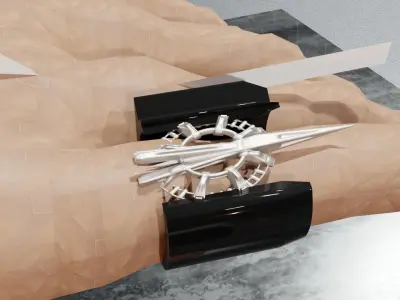 Low Poly Sci-Fi Ring Milenium Low-poly 3D model