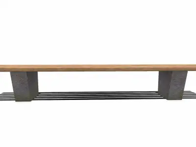 Outdoor Bench1 Low-poly PBR Free low-poly 3D model
